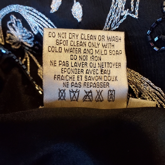 Papell Boutique evening sequence floral 100% silk blazer/jacket B2 - Picture 4 of 13